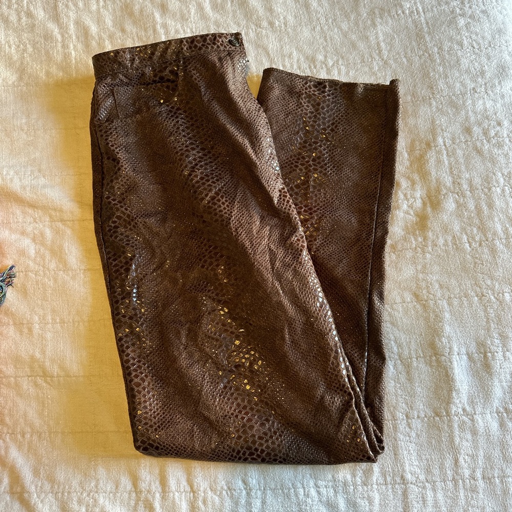 Faux Vegan Leather Snakeskin Pants